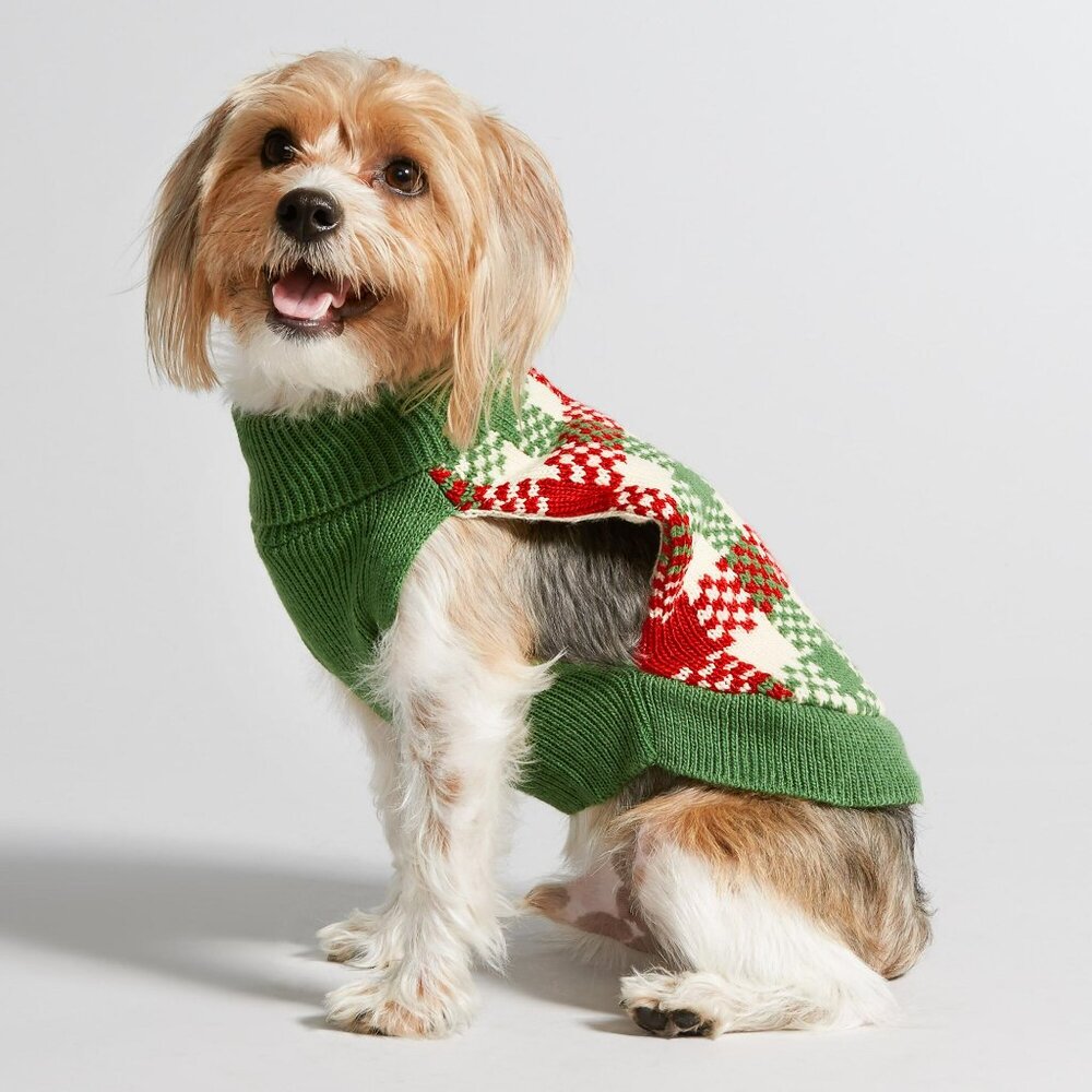 NWT size SMALL dog NEW sweater WORLD MARKET knit pet plaid check fall warm cute